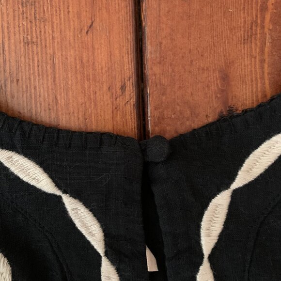 Free People Birds of A Feather Black / White Sleeveless Women's 6 Mini Dress EUC - Picture 8 of 14